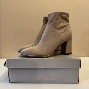 Marc Fisher Dyvine Light Natural Tan Suede Ankle Boots